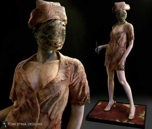 Custom mannequin display for Silent Hill dark nurse costume