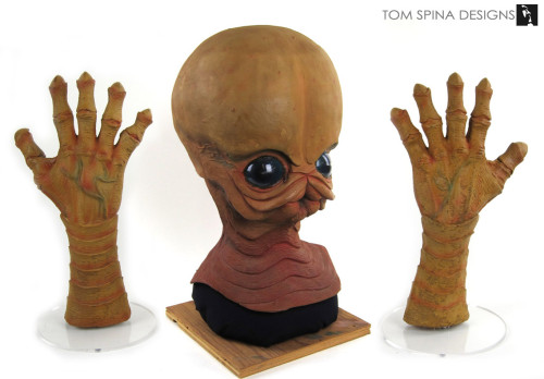 conservation of screen used star wars cantina band prop mask and hands