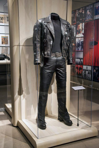 Terminator 2 movie costume display Arnold Schwarzenegger Jacket and Pants