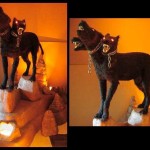Cerberus Three Headed Dog Statue Custom foam carving, themed environments and decor