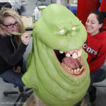 painting a life sized slimer movie prop statue