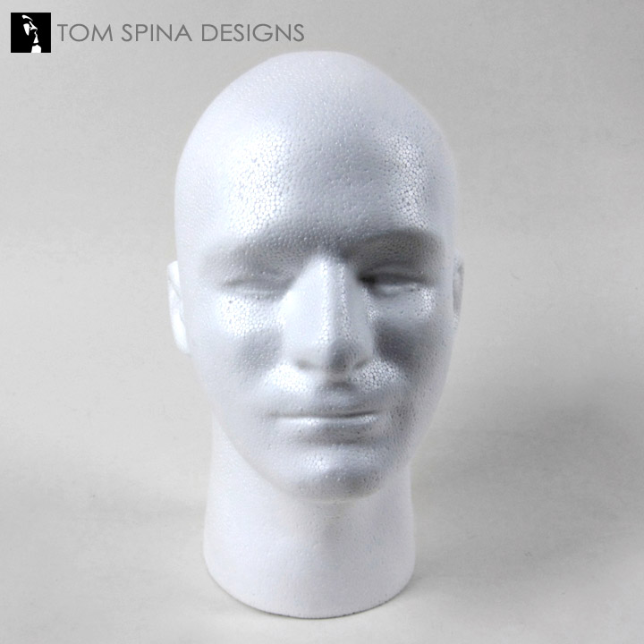 White Styrofoam Male Display Head