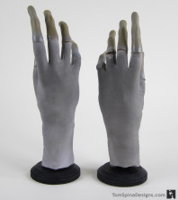 X-files alien props hands and latex mask display