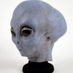 X-files alien props hands and latex mask display