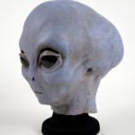 X-files alien props hands and latex mask display