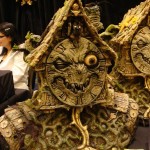 hand sculpted fantasy bust wooden cuckoo clock