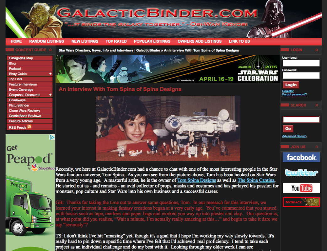 Star Wars fan website interview article