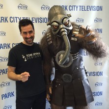 tom with Terl custom costume at Park City TV