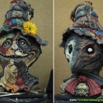 Wiz Scarecrow hand sculpted bust statue