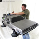 carved foam window display foam carved styrofoam Delorean time machine prop