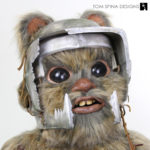 Biker scout helmet Ewok statue