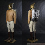 screen used Rocketeer costume with production pack and helmet made by the film's crew. Custom Mannequin by Tom Spina Designs