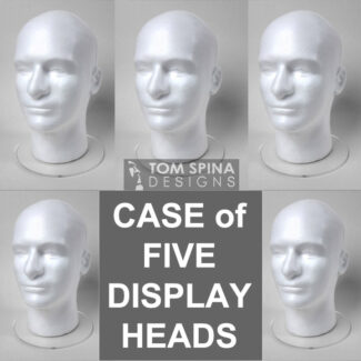 Case of 5 White Styrofoam Male Display Heads - Tom Spina Designs » Tom  Spina Designs