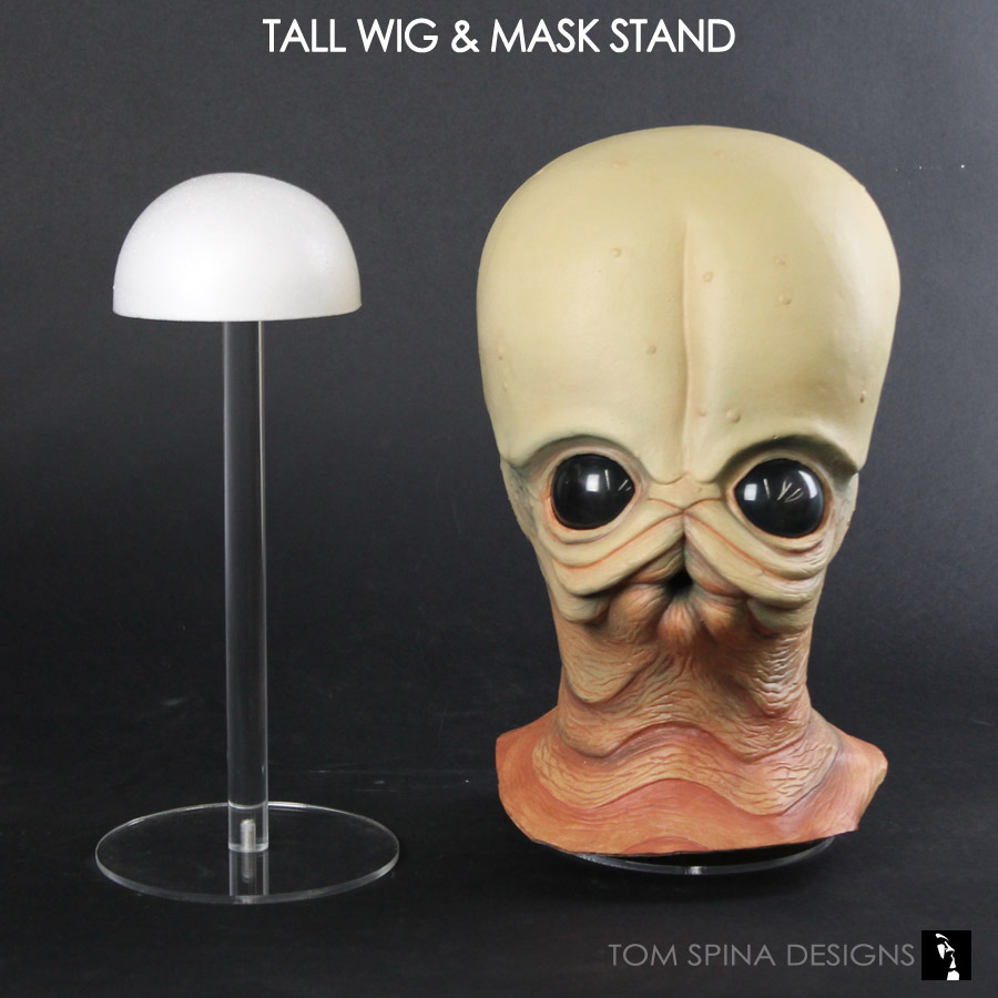 Tall Hat, Wig or Mask Stand w/Acrylic Riser - Tom Spina Designs