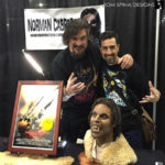 Howling werewolf busts at monsterpalooza trade show