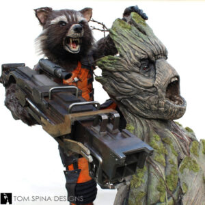 life sized Rocket and Groot Statue