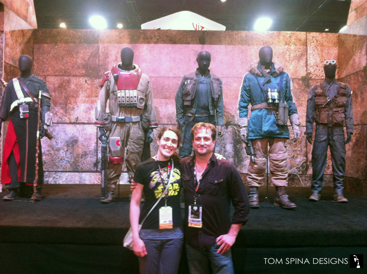 San Diego Comic Con Star Wars Rogue One movie costumes on custom mannequins