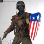 Captain America costume display and custom mannequin