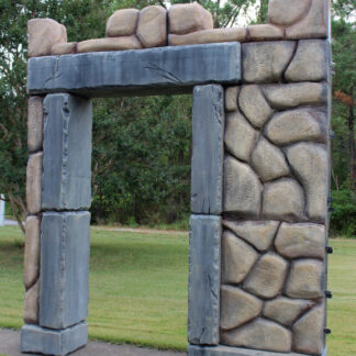 foam castle gate scenic prop for a museum exhibit