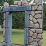 foam castle gate scenic prop for a museum exhibit