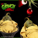 custom display and restoration of baby grinch puppet movie prop