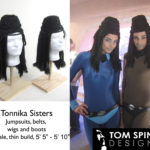 The 'Tonnika Sisters' - bodysuits, belts and wigs. (aka Shada D'ukal, disguised as Brea Tonnika, and Karoly D'ulin, disguised as Senni Tonnika)