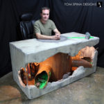 Hand sculpted custom office desk