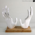 Custom sculpture, resin monster hands