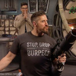 Darth Maul aka Ray Park with t-shirt cannon