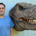 Scaled T-Rex Head Prop Bust with sculptor