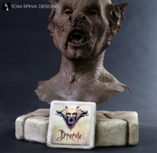 Custom hand carved foam display for Dracula movie prop