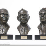 bronze bust sculptures as a tribute to medical icons