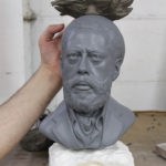clay sculpture 3d printed head statue