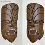 foam carved tiki mask prop Boba Fett Chewie