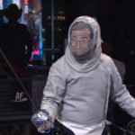 Stephen Colbert fencing mask