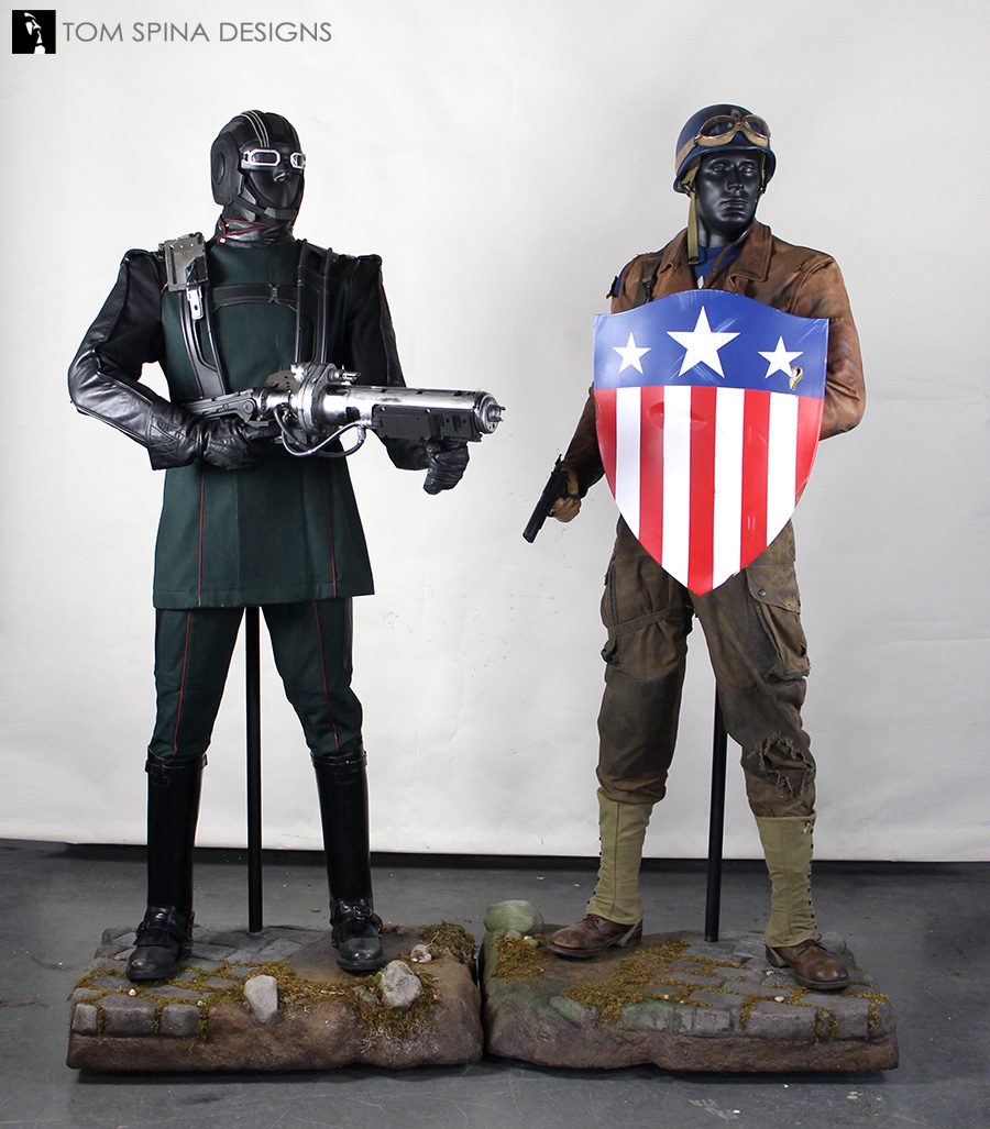 Captain America movie costumes Steve Rogers and Hydra Soldier