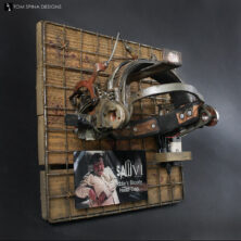 Saw VI prop head trap display from the movie