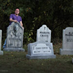 life size tombstone props for halloween party