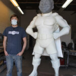 theme park statue fiberglass sculpture of super hero