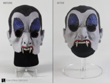movie prop latex mask conservation and stand