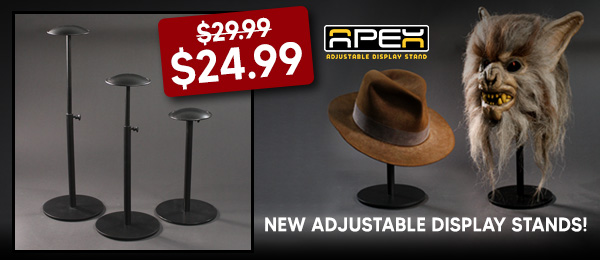 Adjustable mask stand, adjustable hat stand or helmet stand