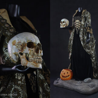 Sleepy Hollow Lady Van Tassel Dress costume on custom mannequin