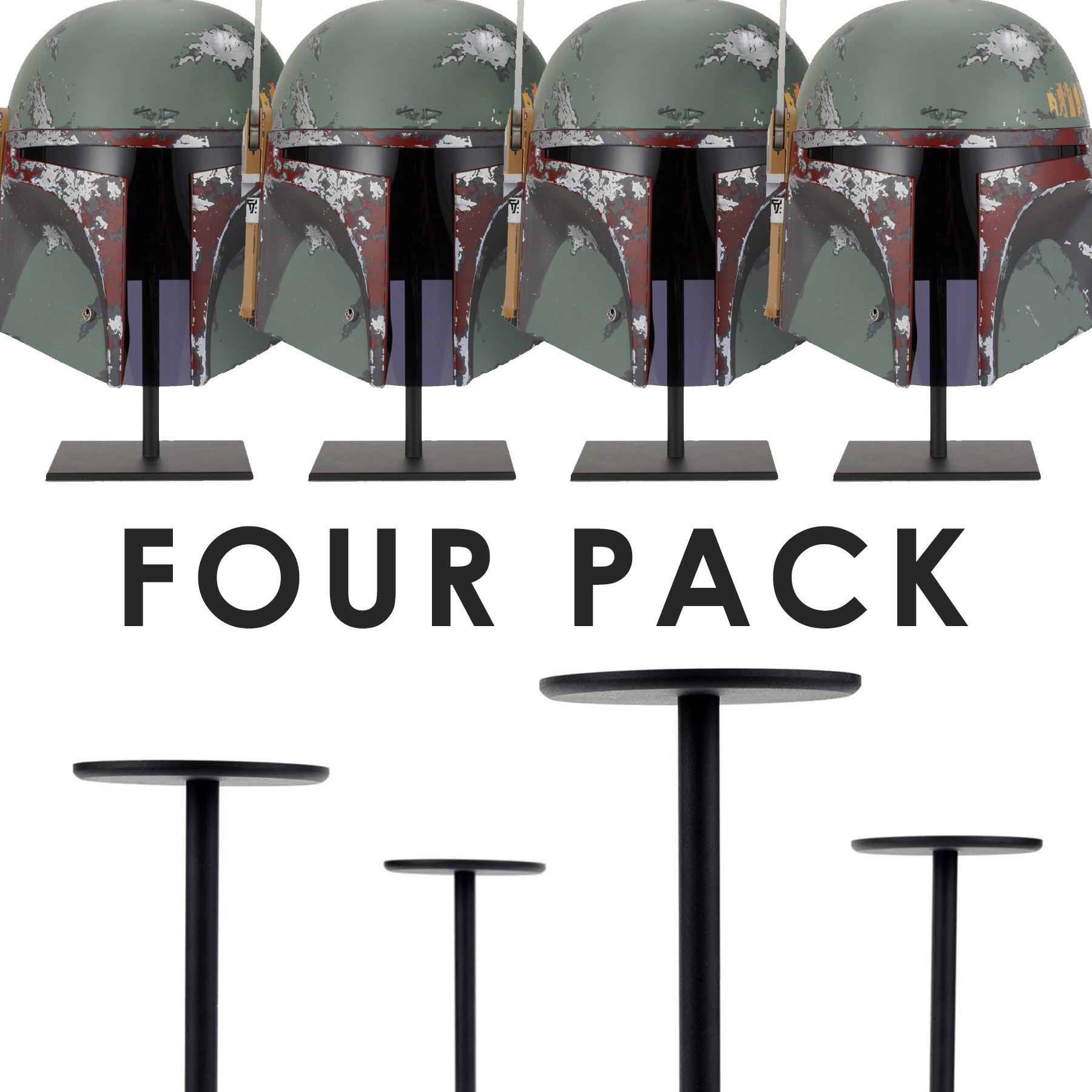Case of 4 Deluxe "Elevate" Metal Helmet Stands