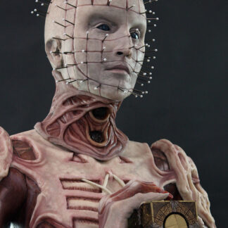 Hellraiser 2022 Pinhead costume from the movie on a custom mannequin
