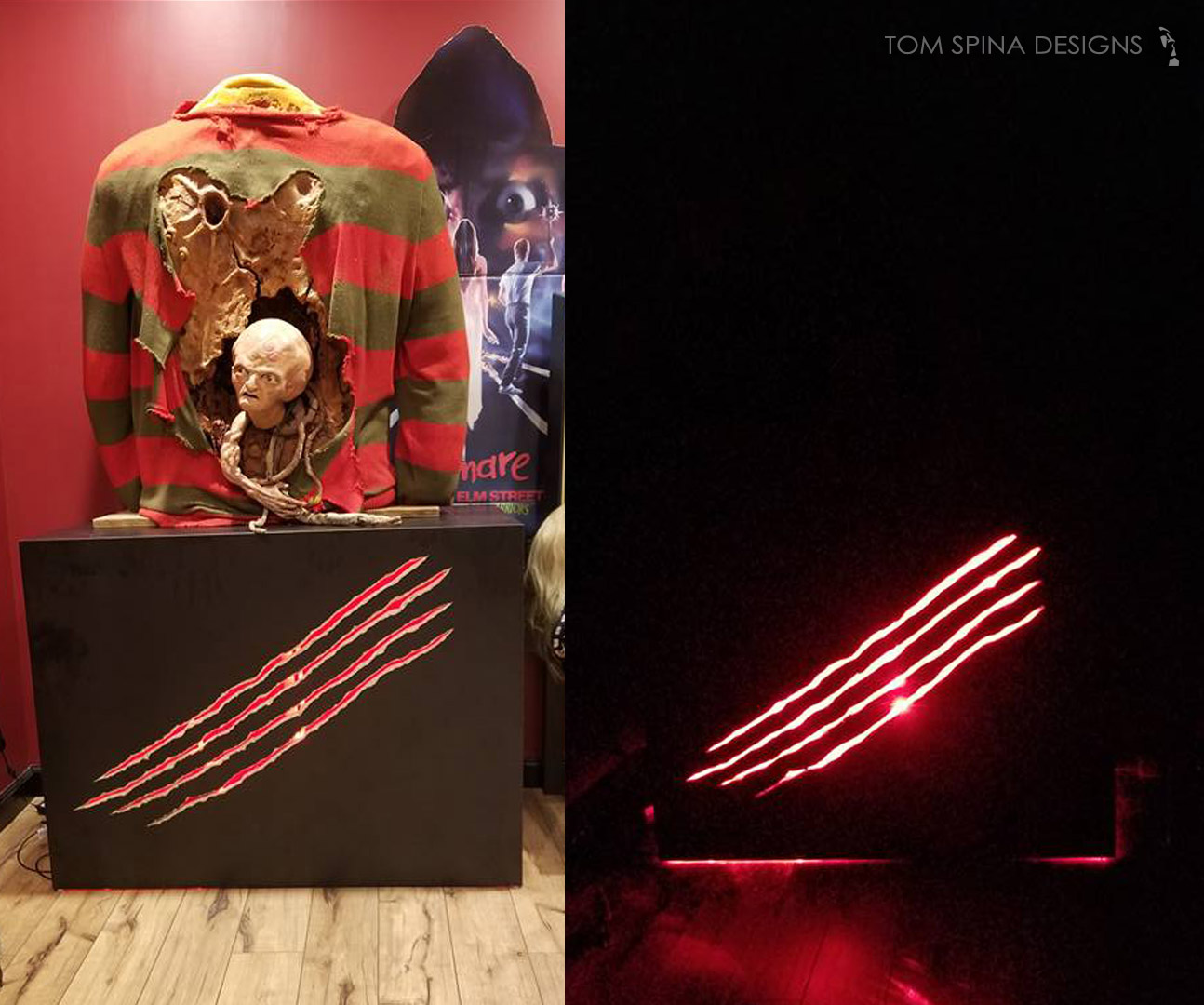 Freddy Krueger Display Pedestal for movie sweater from The Dream Child