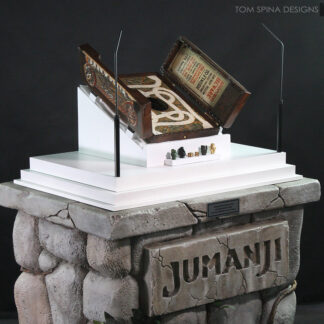 Jumanji movie prop board display in theater