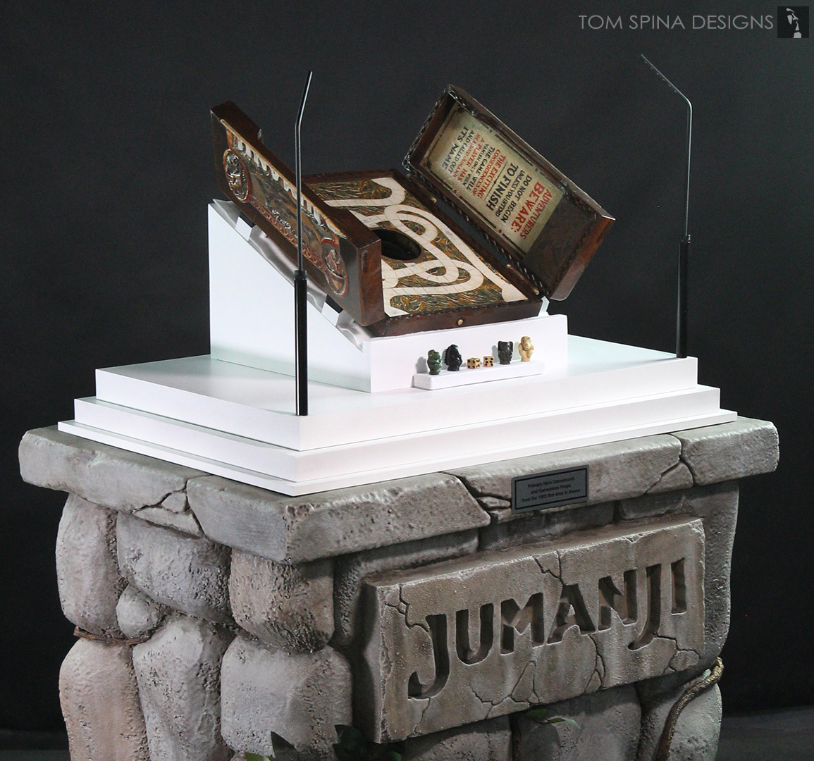 Jumanji movie prop board display in theater