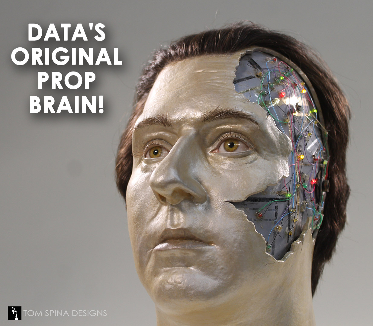 custom sculpted head of Data from Star Trek Next Generation